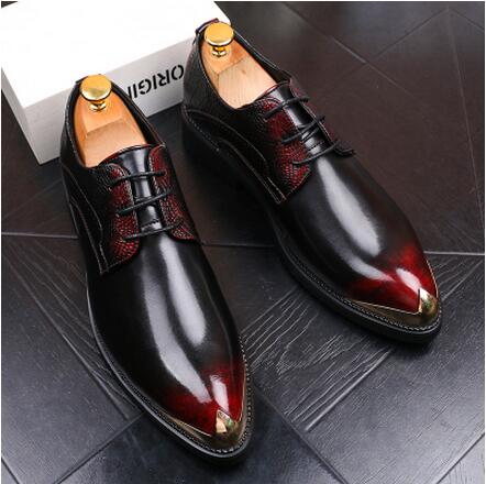

NEW Men's Dress Shoes Luxury Mens Leather Casual Driving Oxfords Shoes Mens Loafers Moccasins Italian Shoes for Men Flats EUR38-44 A483, Red