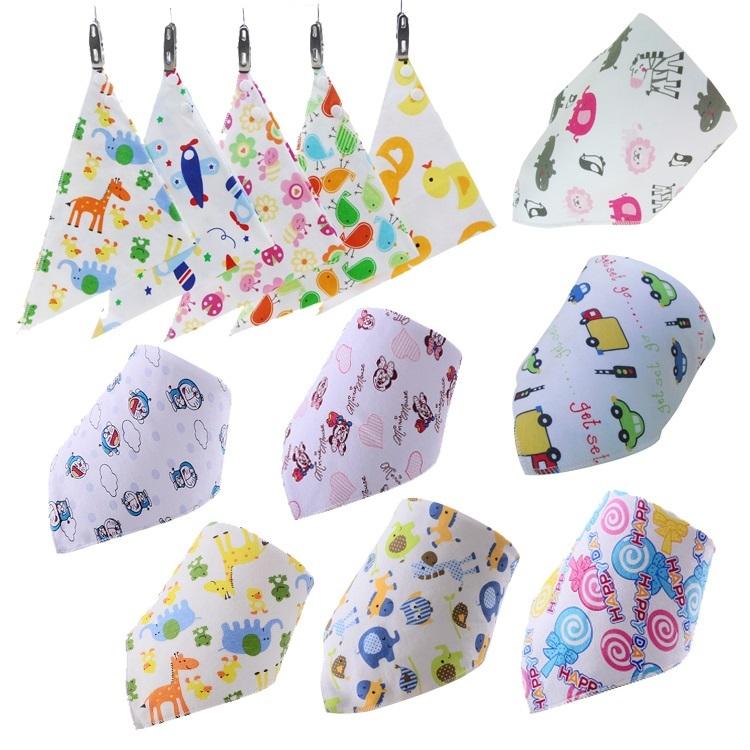 

New Infant Cotton Double Layers Kids Baby Bibs Towel Bandanas Triangle Burp Saliva Infant Toddler Bandana Scarf 40 Styles Free Shipping