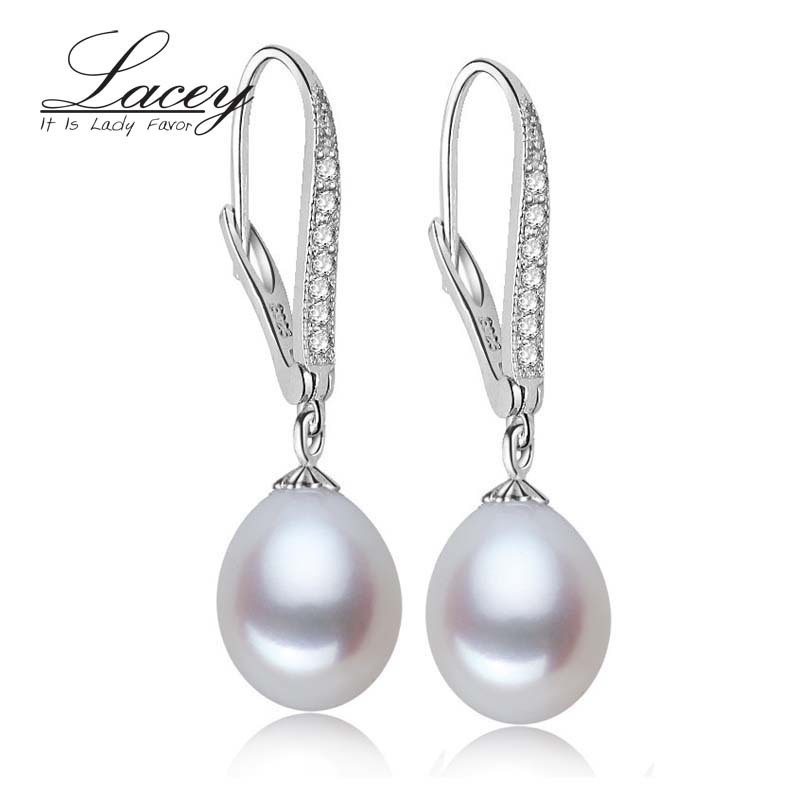 

Wholesale-LACEY clip on fresh water pearl earrings,earrings for women pearl,white natural drop pearls with 100% 925 silver