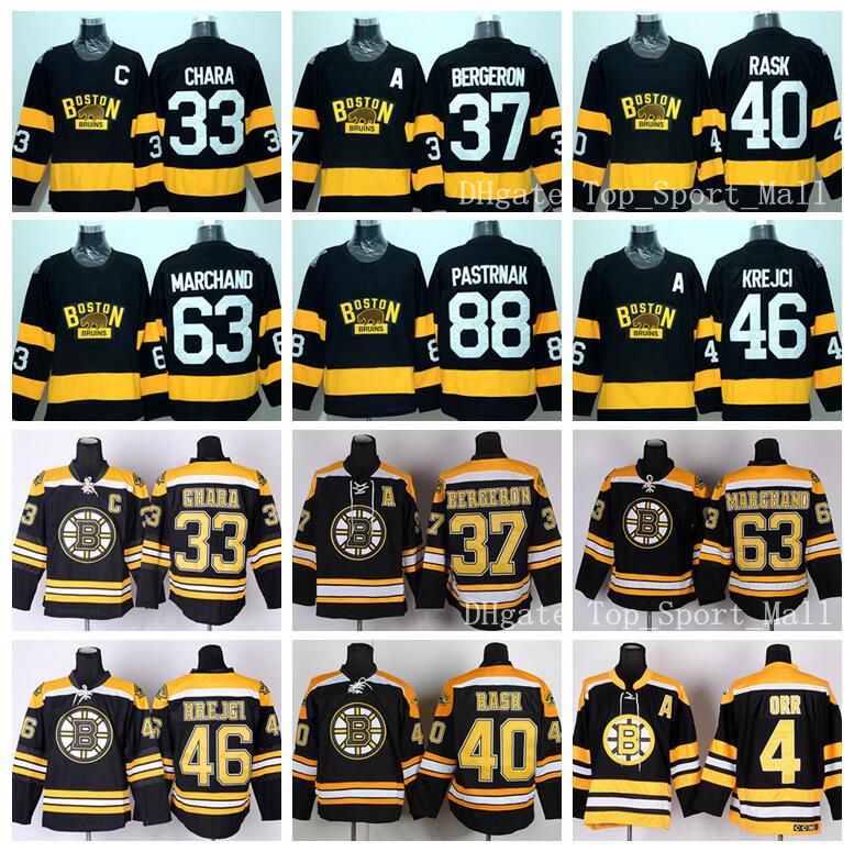 

Winter Classic Boston Bruins Jersey Hockey 33 Zdeno Chara 37 Patrice Bergeron 40 Tuukka Rask 46 David Krejci 63 Brad Marchand 88 Pastrnak, 88 winter classic black