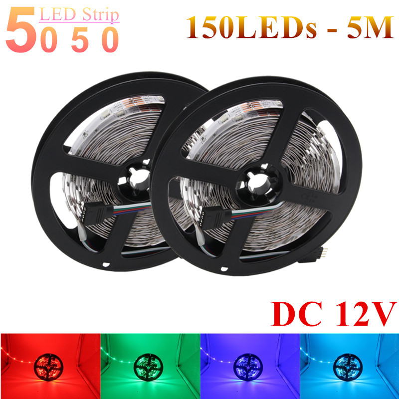 

RGB LED Strip IP20 SMD 5050 5M 150Led LED Ribbon Light 30LED/M DC12V Flexible LED Light