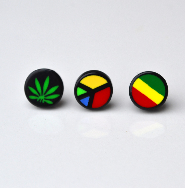 

Hypoallergenic earrings in men and women with acrylic round personality