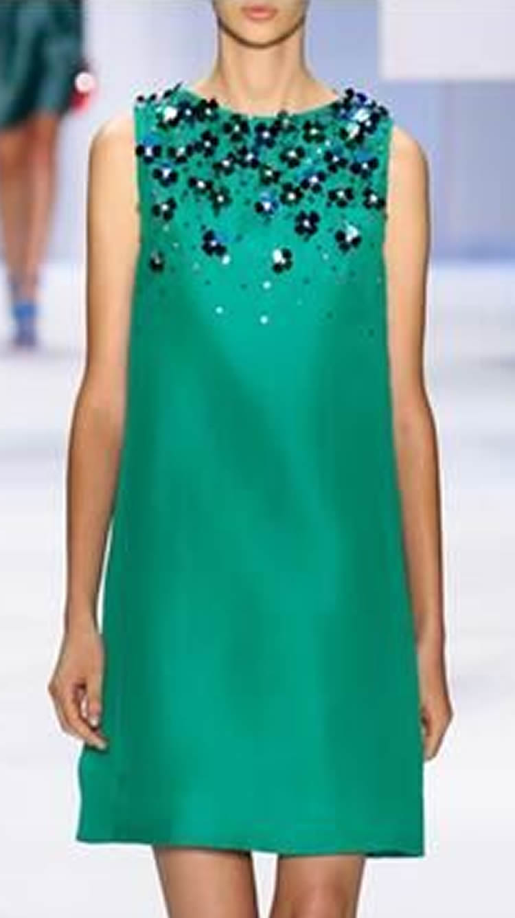

Beaded Women Shift Dress Sleeveless Cat Walk Dresses 030309, Red