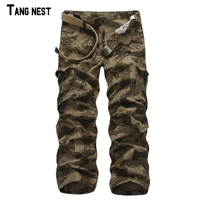 Wholesale-Men's Pants 2016 New Arrival Men's Casual Multi-pockets Loose Pants High Quality Solid Men Cargo Pants MKX514