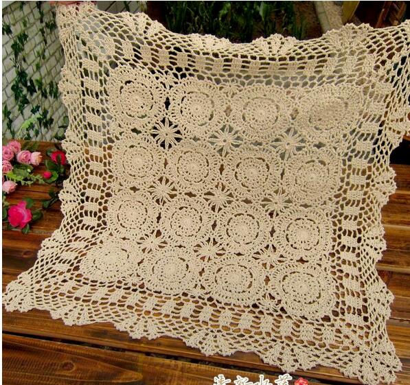 

Wholesale-Handmade crocheted Tablecloth for table Cover Crochet Doilies Mat Pads Vintage Coaster Table cloth for Wedding supplies, Beige