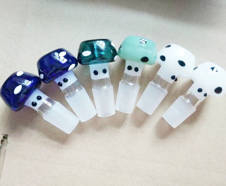 

Newly designed Colorful Mushroom Animal Glass tobacco smoking bowl 10mm 14mm 18mm male female joint size mushroom bowls glass water pipes
