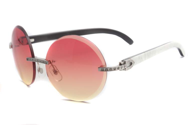 

2019 new styles of sunglasses diamond series, round RETRO SUNGLASSES, T3524012 natural black and white horn glasses size: 56-18-140 mm