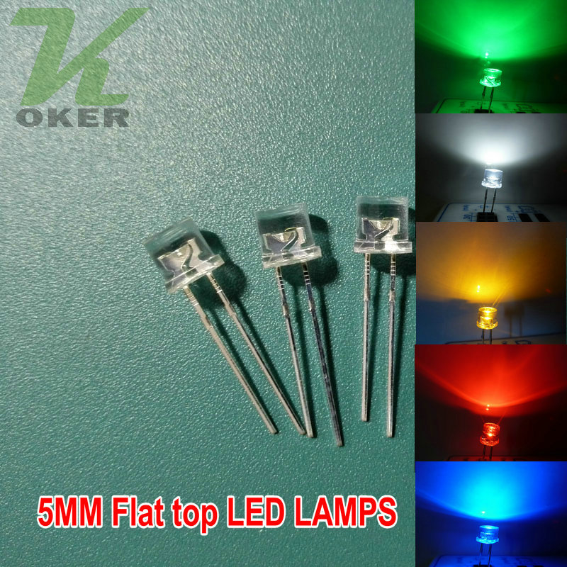 50 X LED 5mm concavo bianco con accessori colore BIANCO CONCAVE LED