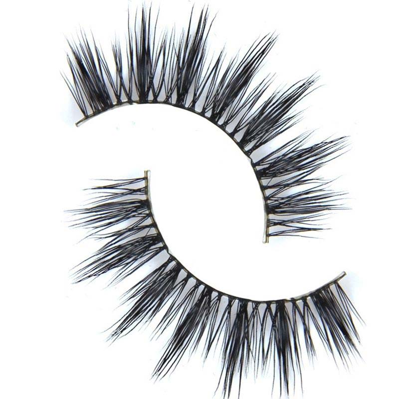 

Wholesale-D-6 1 Pair Women Makeup 100% Real Mink Thick 3D False Eyelashes Popular Messy Nature Eye Lashes Black Handmade Lashes Extension