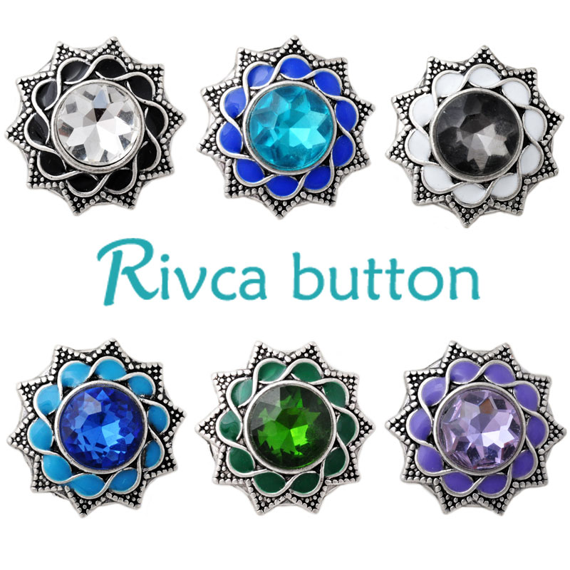 Wholesale-D02688 Hot Wholesale Rivca Snap Button Bracelet&Bangles Colorful Rhinestone Bracelet For Women 18mm Snap Button Jewelry-image-391989581