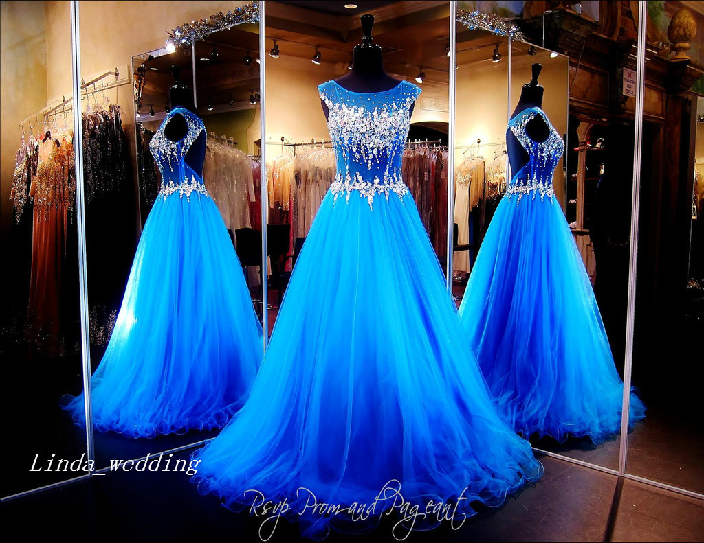 

Royal Blue Open Back Prom Dress Sparkly Bling Crystal Beaded Floor Length Long Formal Party Gown, Light purple