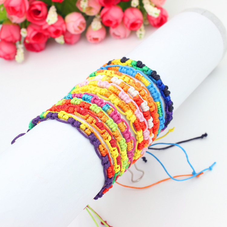 

Bohemian Brand Bangle Weave Cotton Friendship Bracelet Woven Rope String Friendship Bracelets, Golden;silver