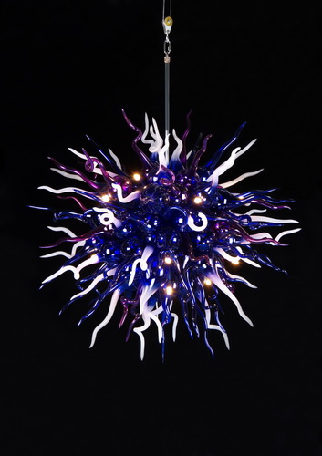 

Modern Hand Blown Art Glass Chandelier Multiple Color and Energy Saving LED Light Source Murano Glass Chandelier for Hotel Lobby Decor