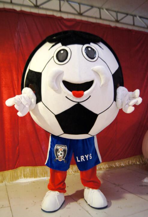 

high quality real pictures deluxe football mascot costume anime costumes advertising mascotte adult size factory direct free, White