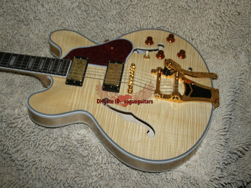 

NEW Custom Electric Guitar Natural Hollow 335 Jazz Guitar Free Shipping