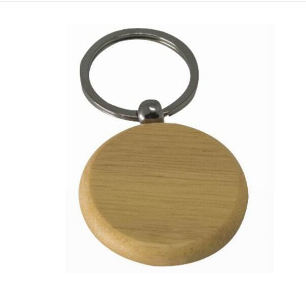 

100X Blank Wooden Key Chain Circle 1.25'' Keychains KW01Y Free shipping