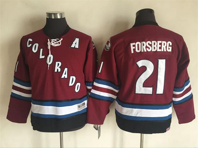 

Top Quality ! 2016 Youth Kids CCM Colorado Avalanche Ice Hockey Jerseys Cheap #21 Peter Forsberg Boys Jerseys Authentic Retro Jerseys, Red