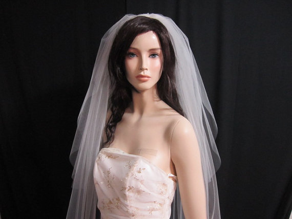 

Hot Saling Cheap White Ivory Cathedral veil 2T For Wedding Dresses Bridal Head Pieces With Comb