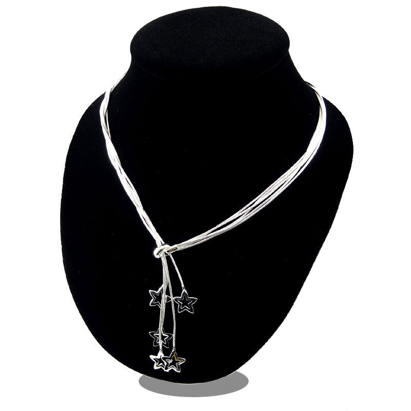 Charmes en argent serpent collier/bracelets ensembles de bijoux femmes mariage 5 étoiles pendentif collier 925 argent Sterling serpent chaîne ens