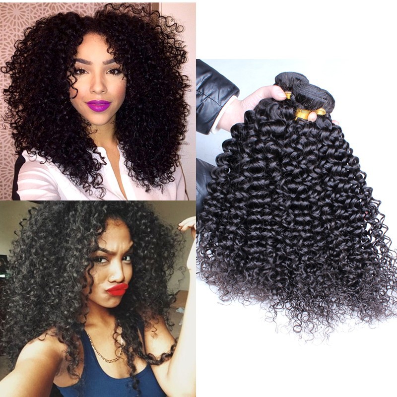 

Grade 7A!!! brazilian Peruvian indian Malaysian Hair Weave kinky curly Wave Hair Double Weft No Shedding NO Tangle Durable 3 pcs a lot