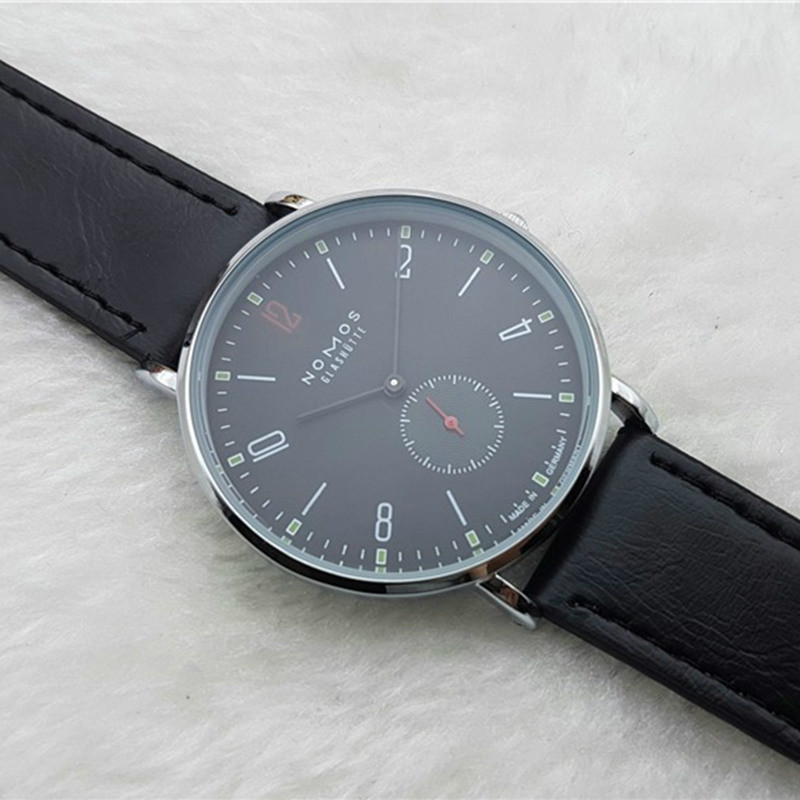 

2021 New Quartz NOMOS Dress Leather Watches Watches Women Men Lovers Wristwatches Brand Dress Fashion Casual Watch Vfqba, Slivery;brown