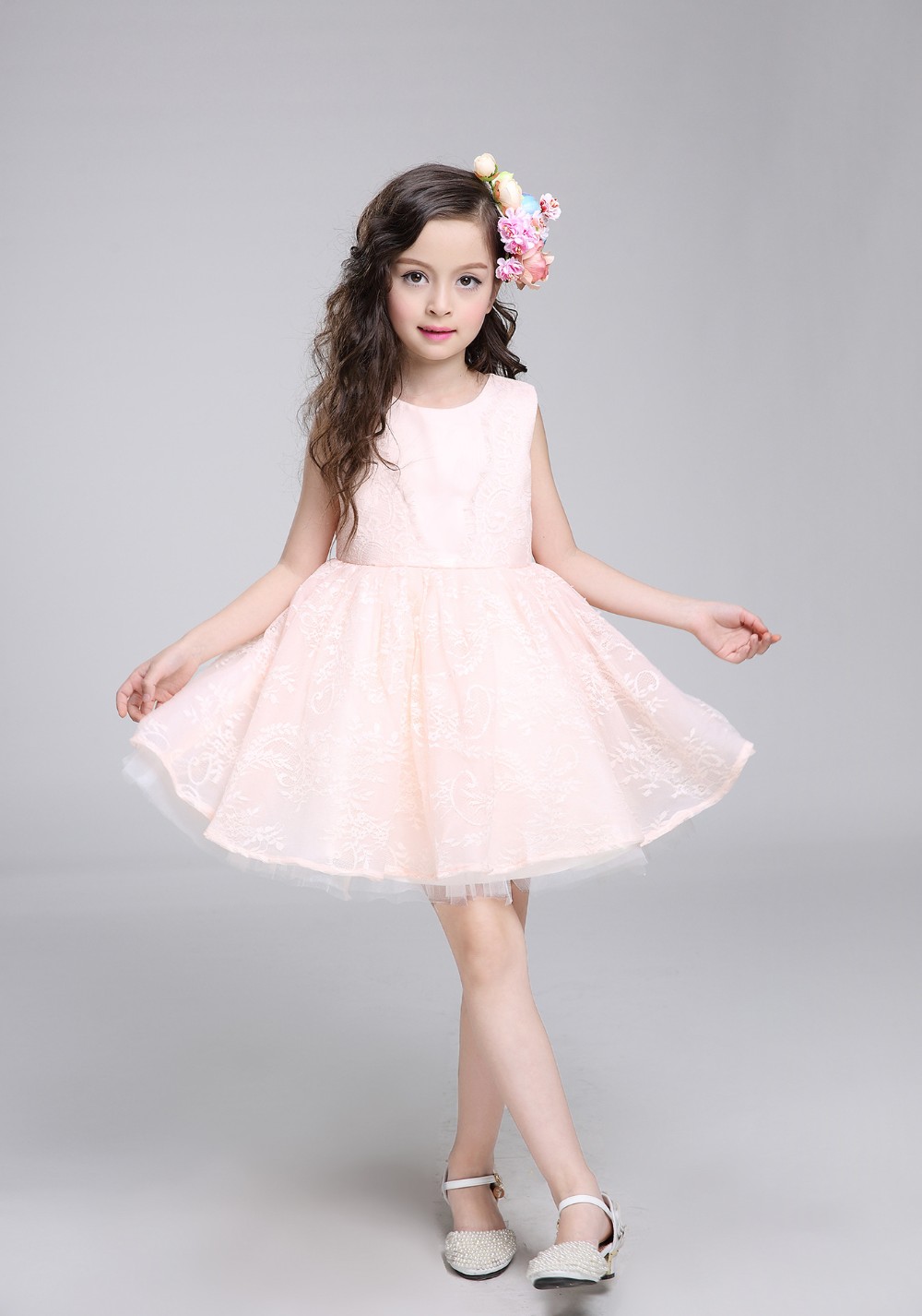 

High Quality White Tulle Girl Summer Dress for Wedding Children Dress Party Princess Baby Girl Birthday Dress with Big Bow 2-12T, As picture