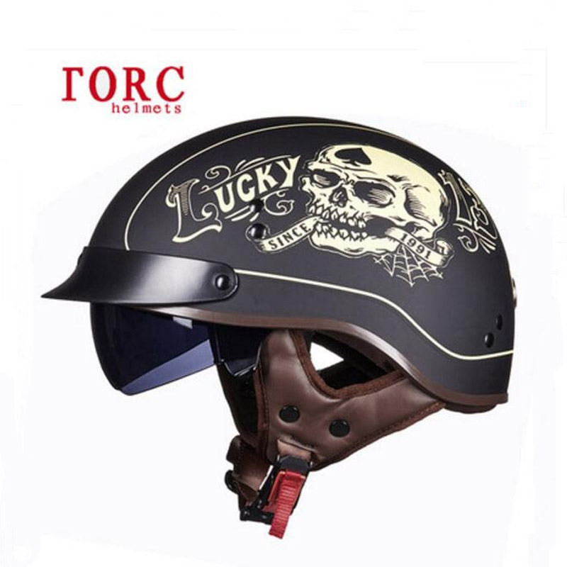 

2017 New DOT safety certification TORC retro locomotive helmets Man half-face motorcycle prince helmet ABS Electric Bicycle Half Helmets, Same as photo