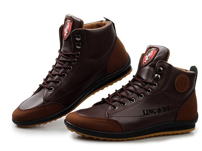 

2018 autumn and winter fashion men's leather shoes High help casual sports shoes warm men's shoes Size: EU39-44, 01
