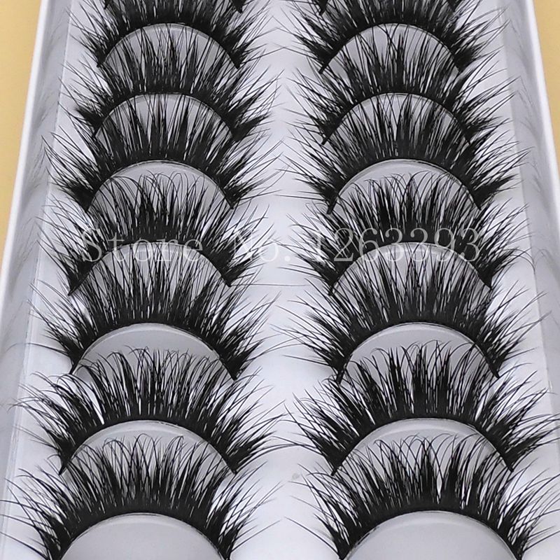 G20 False Eyelashes Eyelash 10 Pairs Long Section Natural Thick False Eyelashes Makeup Tool High Quality Fiber False Eyelashes-image-377430238