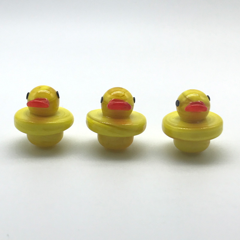 

Glass Carb Caps Yellow Duck Style UFO Cap With 25mm OD for Flat Top Quartz Banger Nails Glass Dab Rigs Pipes Water Bongs