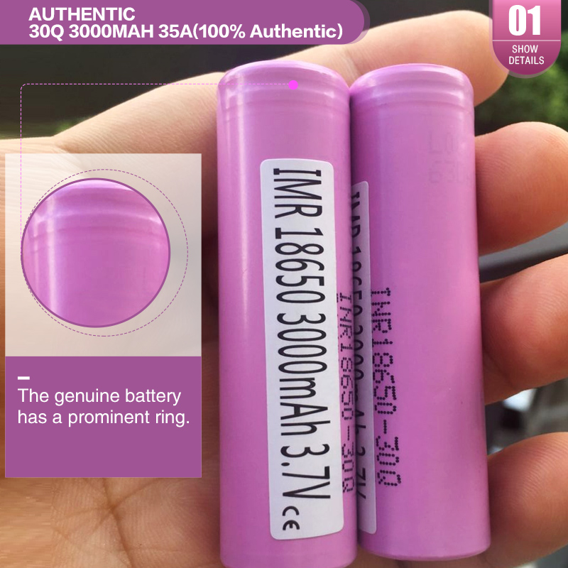 

IN STOCK !!! 100% Original 30Q 18650 Battery 3000MAH 20A Lithium Rechargeable Batteries For Authentic Samsung 30Q Cell