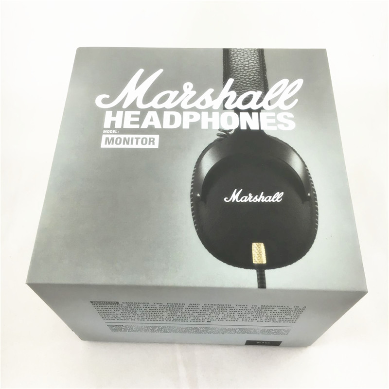 

Marshall MONITOR Headphones Noise Cancelling Headset Deep Bass PK Studio 2.0 Monitor Rock DJ Hi-Fi headphone Earphone with mic retial Box, Black