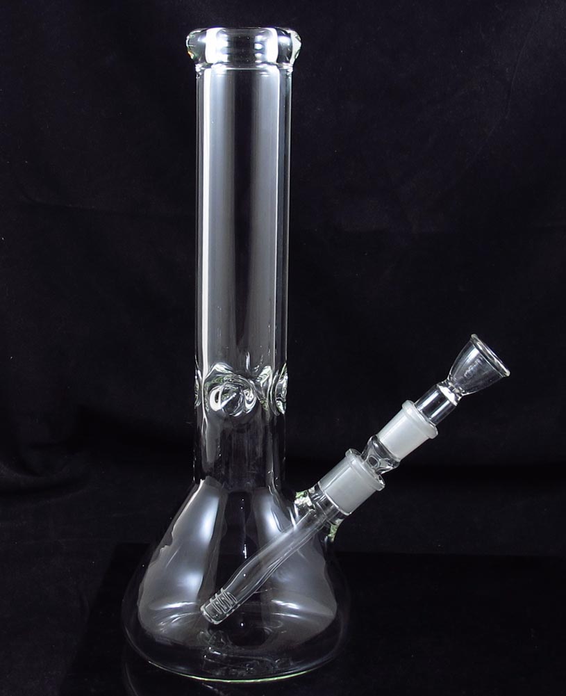 

7MM thick beaker base glass water bong smoking pipe bubbler 13.5 Inch for dry herb free shipping wholesale YQ-98