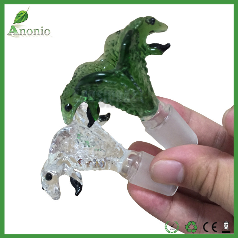 

Green And Transparent Clear Cobra Double Head Snakes Glass Bowl 14mm 18mm Male Joint Smoking Bowls For Glass Water Bongs and Smoking Pipes
