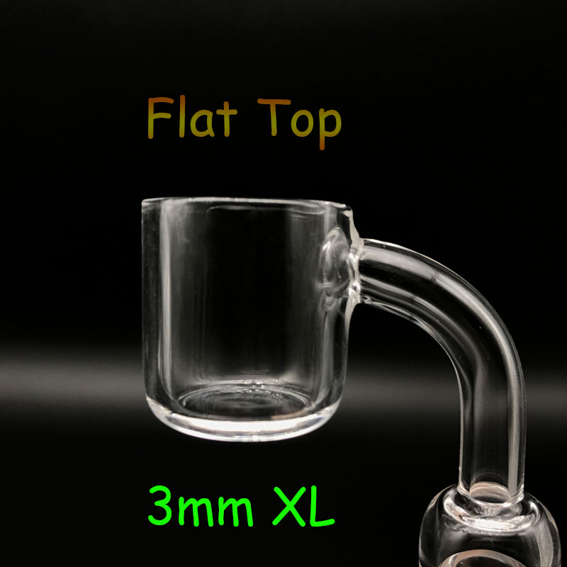 

New 3mm Thick Flat Top XL Quartz Banger Nail With 25mm OD Female Male 10mm 14mm 18mm 45 90 Quartz Banger Domeless Nail