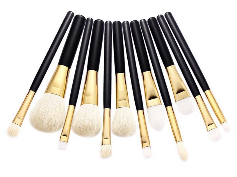 

12pcs Pro Makeup Brushes Blusher Eyeshadow Foundation Concealer Cosmetics Brush Goat Hair Eyebrow Powder Beauty Tools