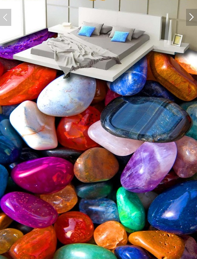 

3d pvc flooring custom photo Waterproof floor wall sticker Colorful jade pebbles 3d wall murals wallpaper room decoration painting, Pictures show