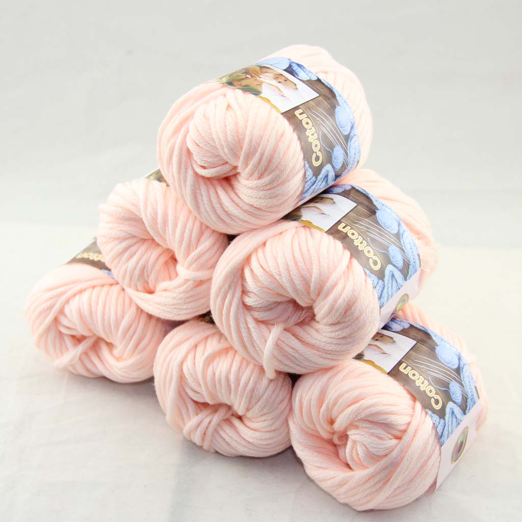 

LOT of 6 BallsX50g Special Thick Worsted 100% Cotton Knitting Yarn Flesh pink 2205