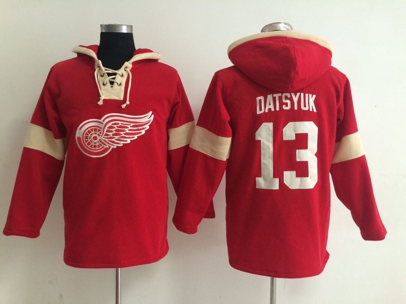 

Youth Hockey Jersey Cheap, Detroit Red Wings Hoodie #13 Pavel Datsyuk Stitched Embroidery Logos Hoodies Sweatshirts Any Name and Number, 19 red 3