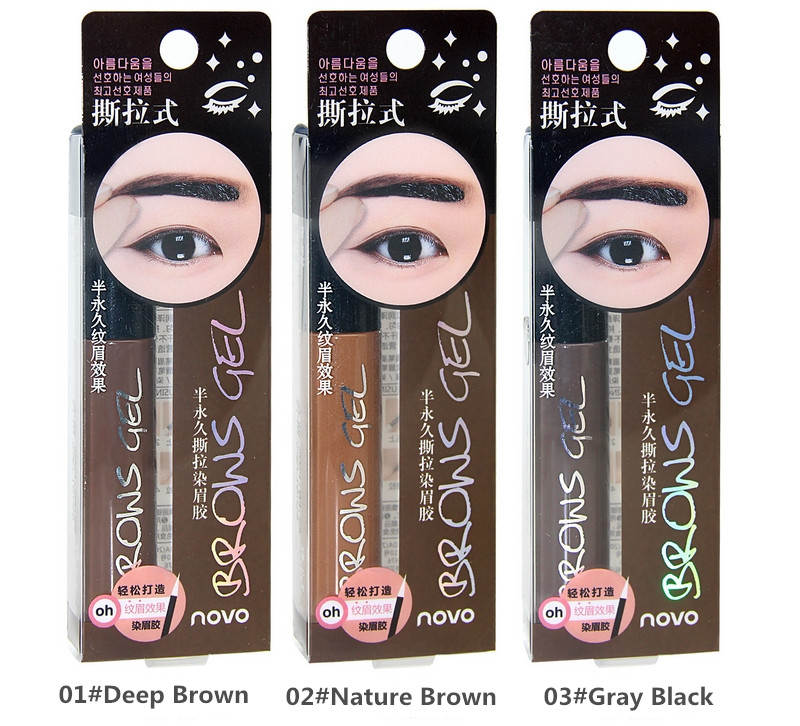 

Eye Brow Tattoo Tint Waterproof Long-lasting Peel Off Dye Eyebrow Gel Cream Mascara Make Up Pen Korean Cosmetics NOVO Eye Makeup, Brown