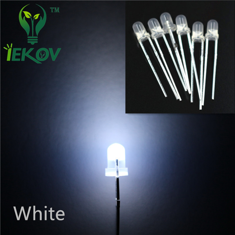 Lotto 10 pezzi per Diodo Led 3mm Bianco freddo alta luminosità
