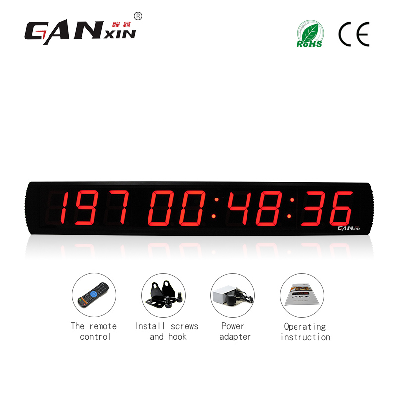 [GANXIN]4 inch 9 Digits Large Indoor LED Display Digital Calendar Day Event Countdown with 999 Days Timer Wall Clock with Remote Control-image-404792639