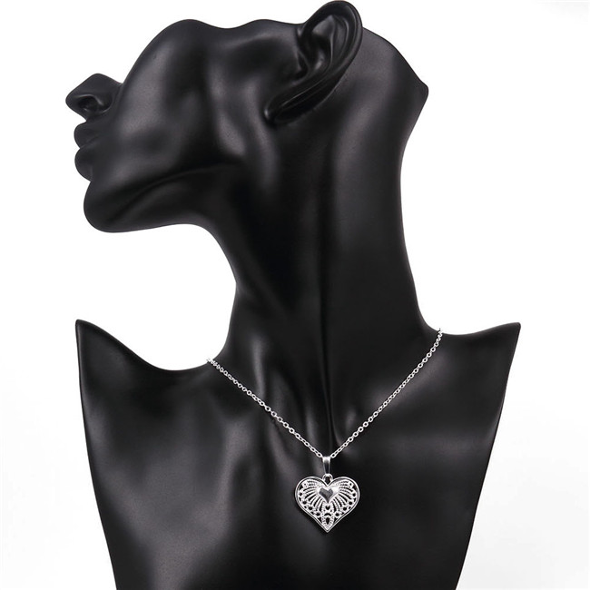 

Brand new women's heart shape hollow Pendant Necklace sterling silver plate necklace ,hot sale fashion 925 silver necklace christmas gift