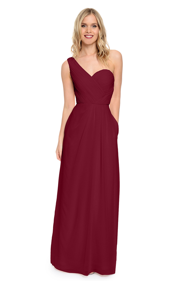 2019 Wine  Blue Burgundy Bridesmaid  Dresses  Long Pleated 