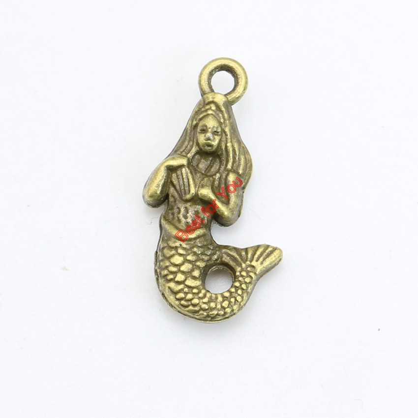 

Antique Bronze Plated Mermaid Charms Pendants for Necklace Bracelets Jewelry Making DIY Craft Handmade 23x12mm