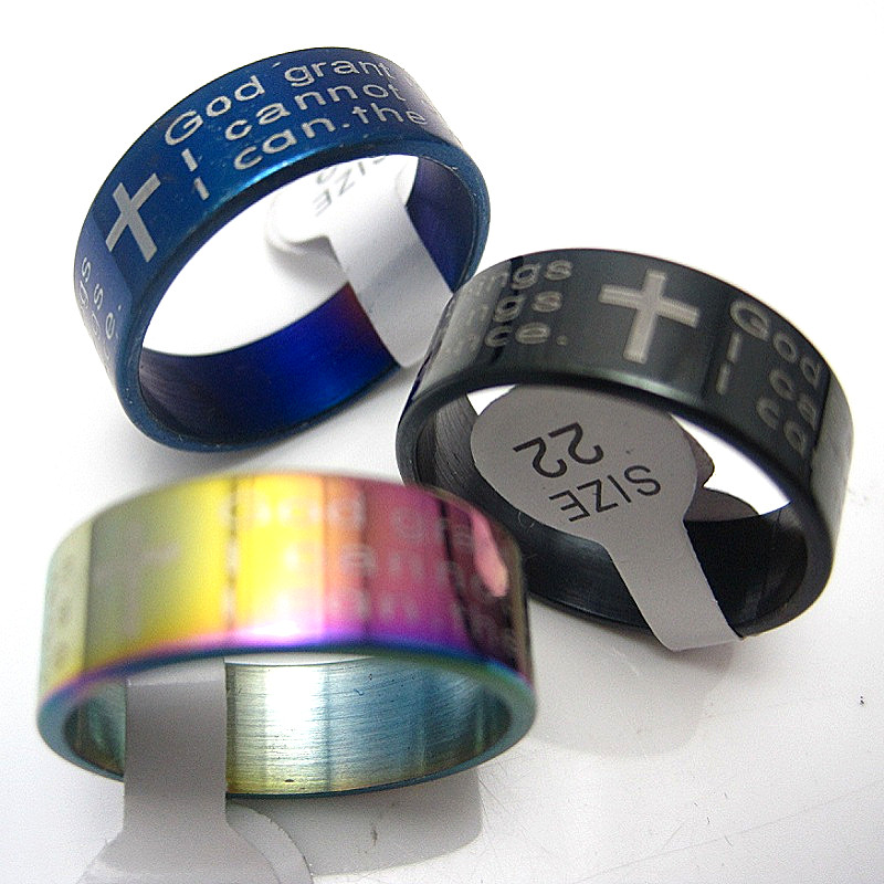 

Brand New 100PCs English The Serenity Prayer Polished Stainless Steel Men's Jewelry Rings Large Sizes Wholesale Mixed Lots