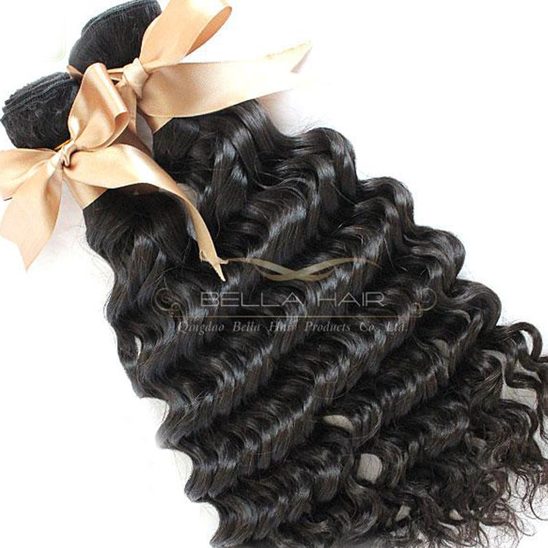 

High Grade Brazilian Hair Extensions Hair Weaves 4pcs/lot Virgin HumanHair Deep Wave Natural Color Bellahair