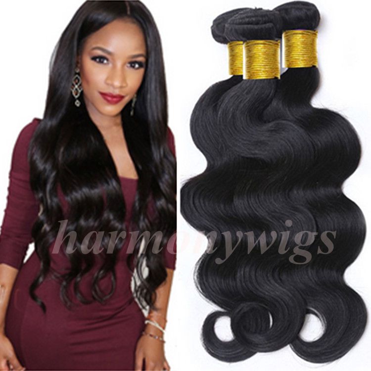 

Brazilian Hair Bundles Virgin Human Hair Weaves Body Wave Wefts 8~34inch Unprocessed Indian Peruvian Mongolian Weaving Bulk Hair Extensions, Natural color