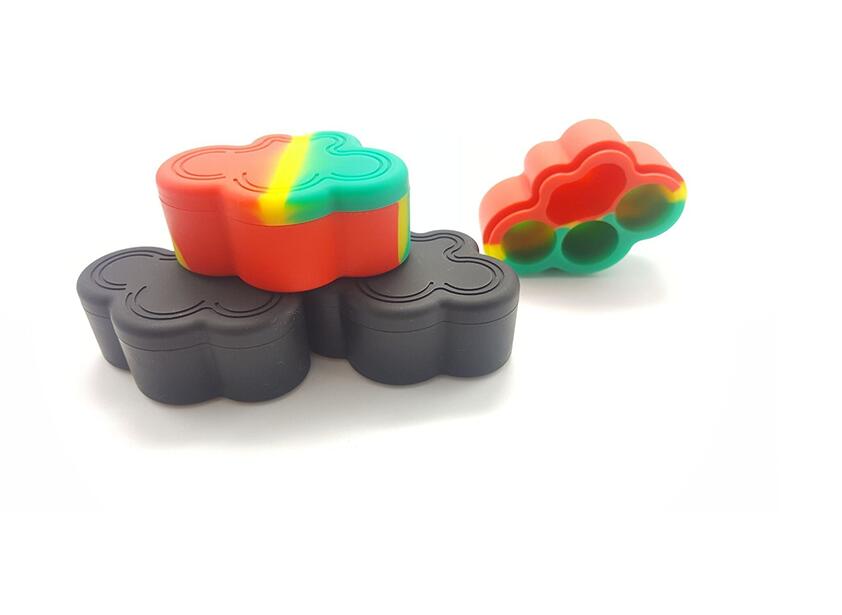 

Nonstick jars 4 cavity Cloud design Silicone Container Jar E-cigarette Accessories Dab Box 22ML oil rigs