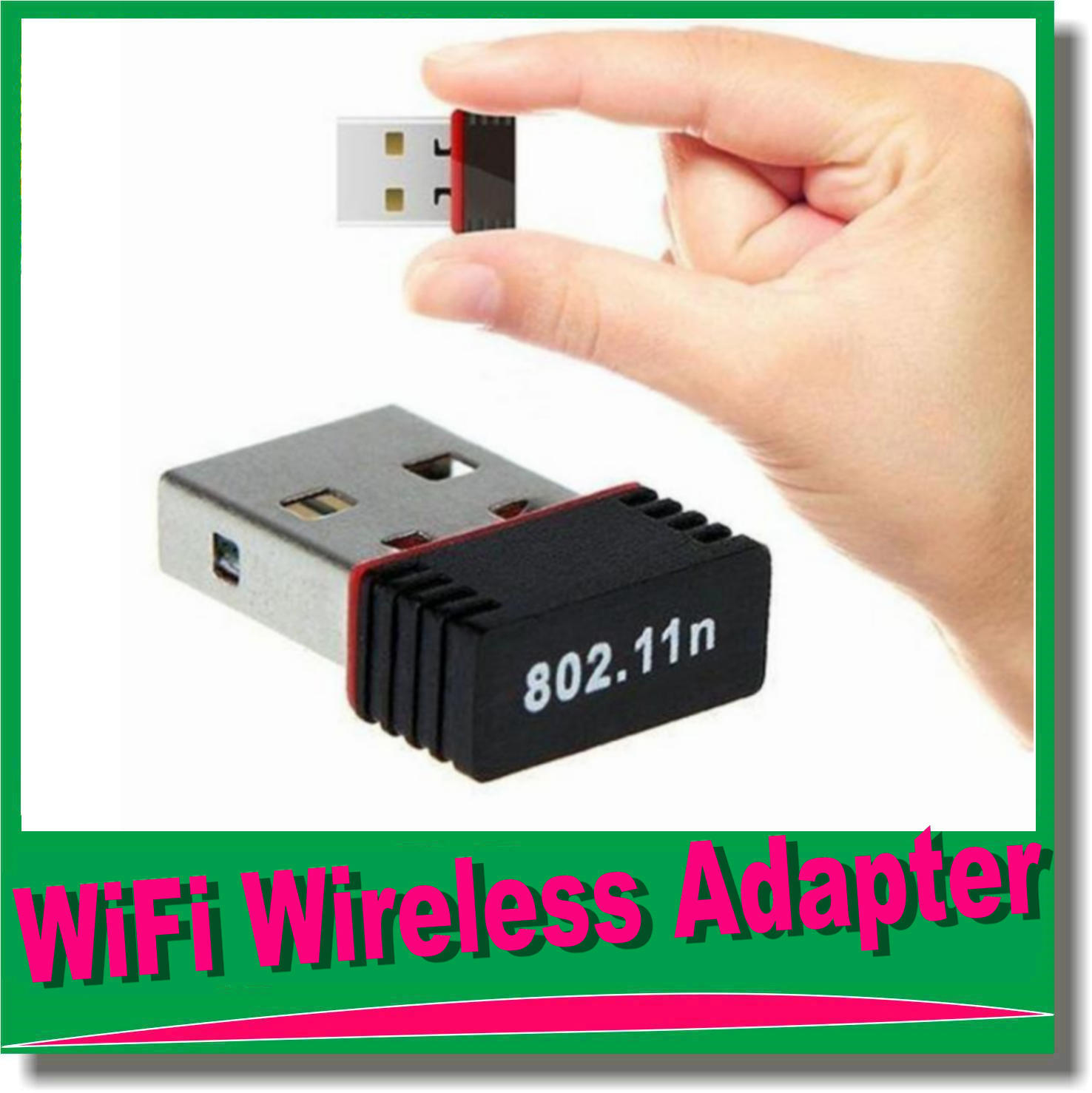 with Retail Box and CD Driver Wholesales 100pcs Nano 150Mbps Mini USB Wi-Fi Wireless Adapter IEEE 802.11n g b Mini Antena MTK7601 Chip